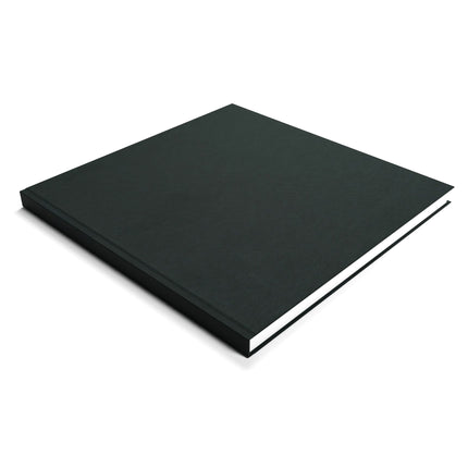 8 x 8 Square Sketchbook | 140gsm White Cartridge, 92 Pages | Casebound Black Cover