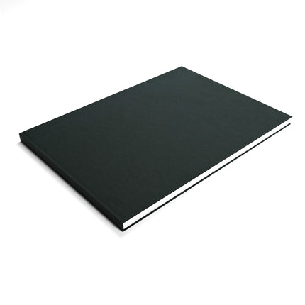 A4 Landscape Sketchbook | 140gsm White Cartridge, 92 Pages | Casebound Black Cover