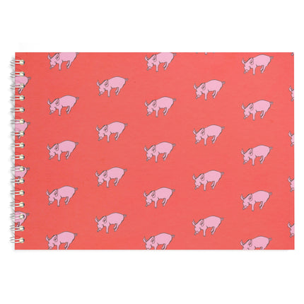 A4 Posh Patterned Cappuccino Pig -  Brown 180 gsm Cartridge Paper 30 leaves Landscape