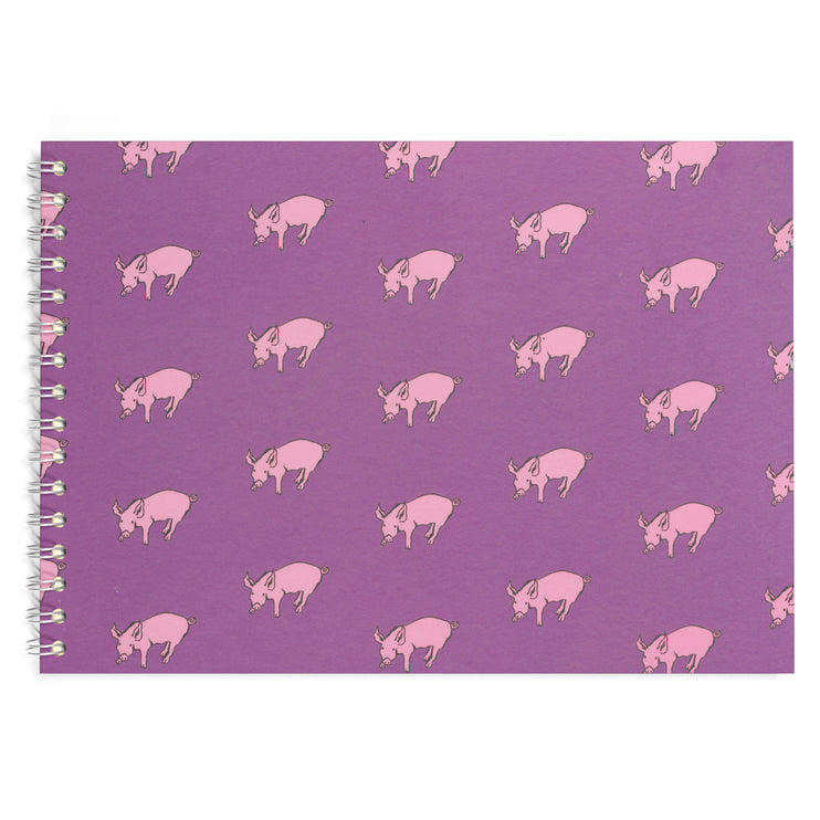 A4 Posh Patterned Cappuccino Pig -  Brown 180 gsm Cartridge Paper 30 leaves Landscape