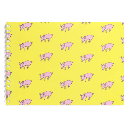 A4 Posh Patterned Cappuccino Pig -  Brown 180 gsm Cartridge Paper 30 leaves Landscape