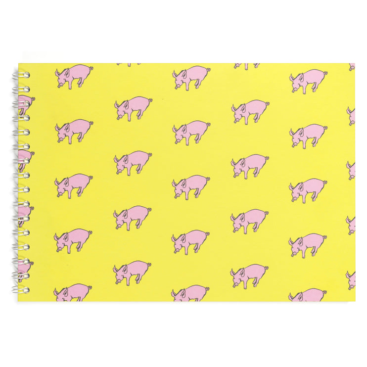 A4 Posh Patterned Cappuccino Pig -  Brown 180 gsm Cartridge Paper 30 leaves Landscape