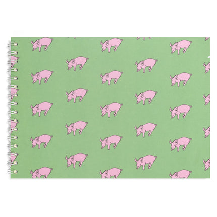 A4 Posh Patterned Cappuccino Pig -  Brown 180 gsm Cartridge Paper 30 leaves Landscape