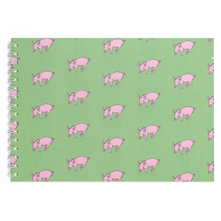 A4 Posh Patterned Cappuccino Pig -  Brown 180 gsm Cartridge Paper 30 leaves Landscape